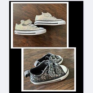 Bundle of 2 Toddler Girl Converse Chuck Taylors Sz 5 & Sz 6: EUC